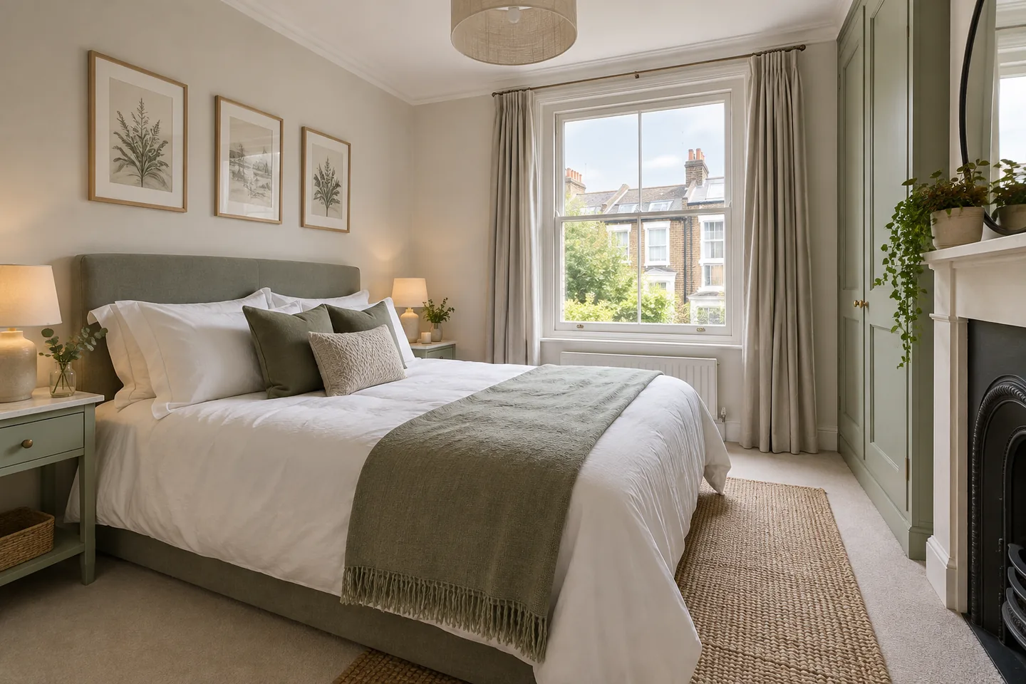 Bright Fulham bedroom with a prepared mattress