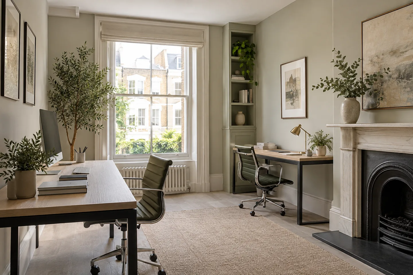 Tidy small office ready for the working day
