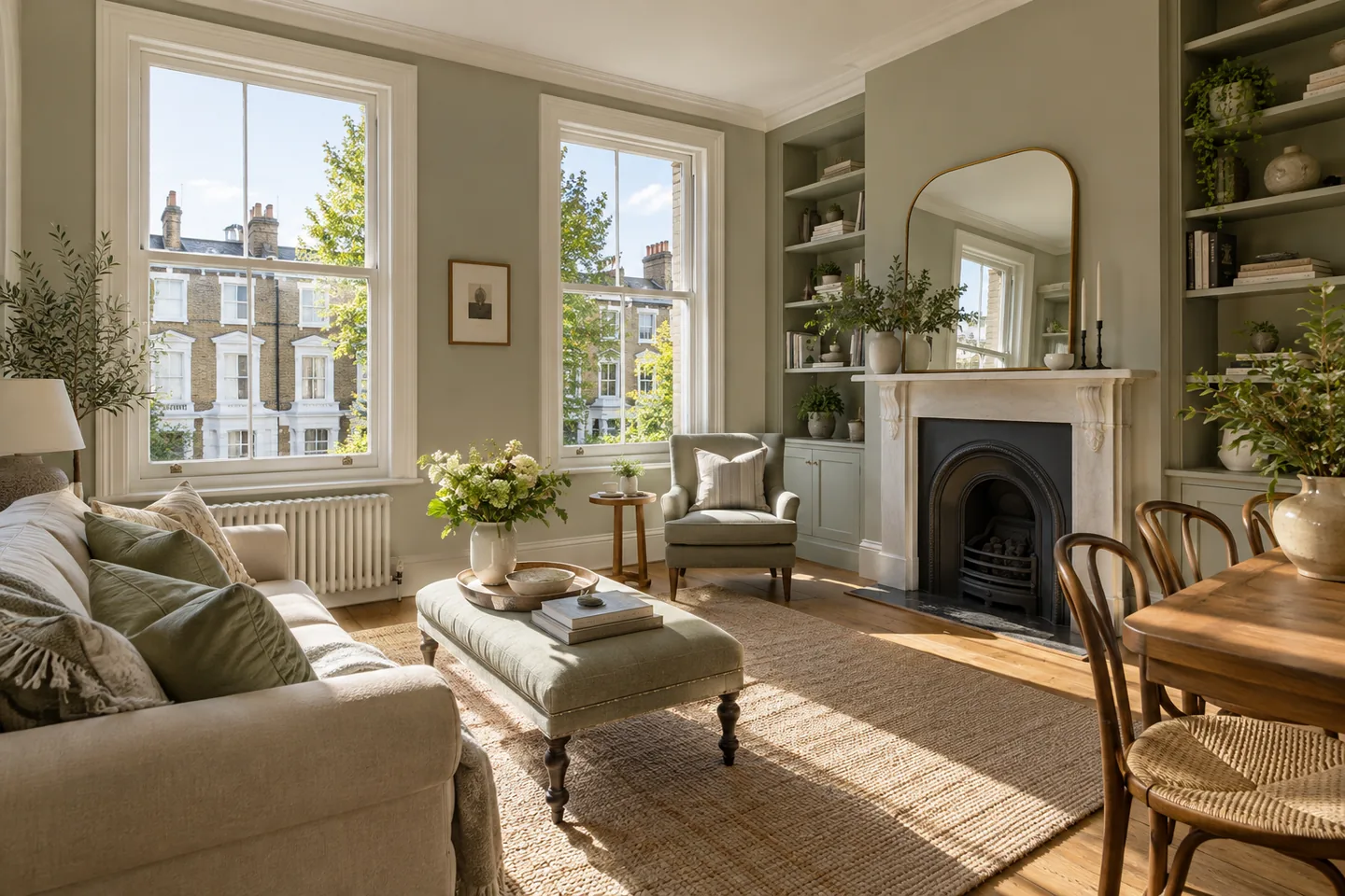 Clean windows bringing light into a Fulham room